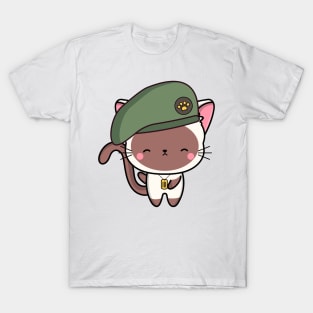 Green Beret White Cat T-Shirt